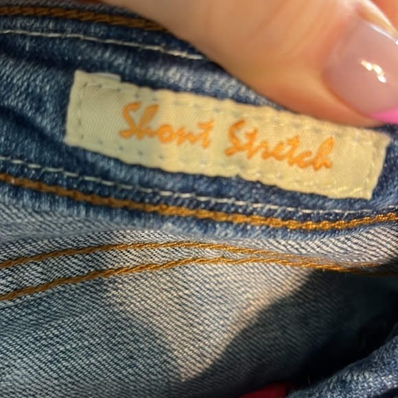 Vigoss Fiona Shorts Stretch Denim Size 26 Distressed Embroidered Hem & Pockets - Picture 7 of 14